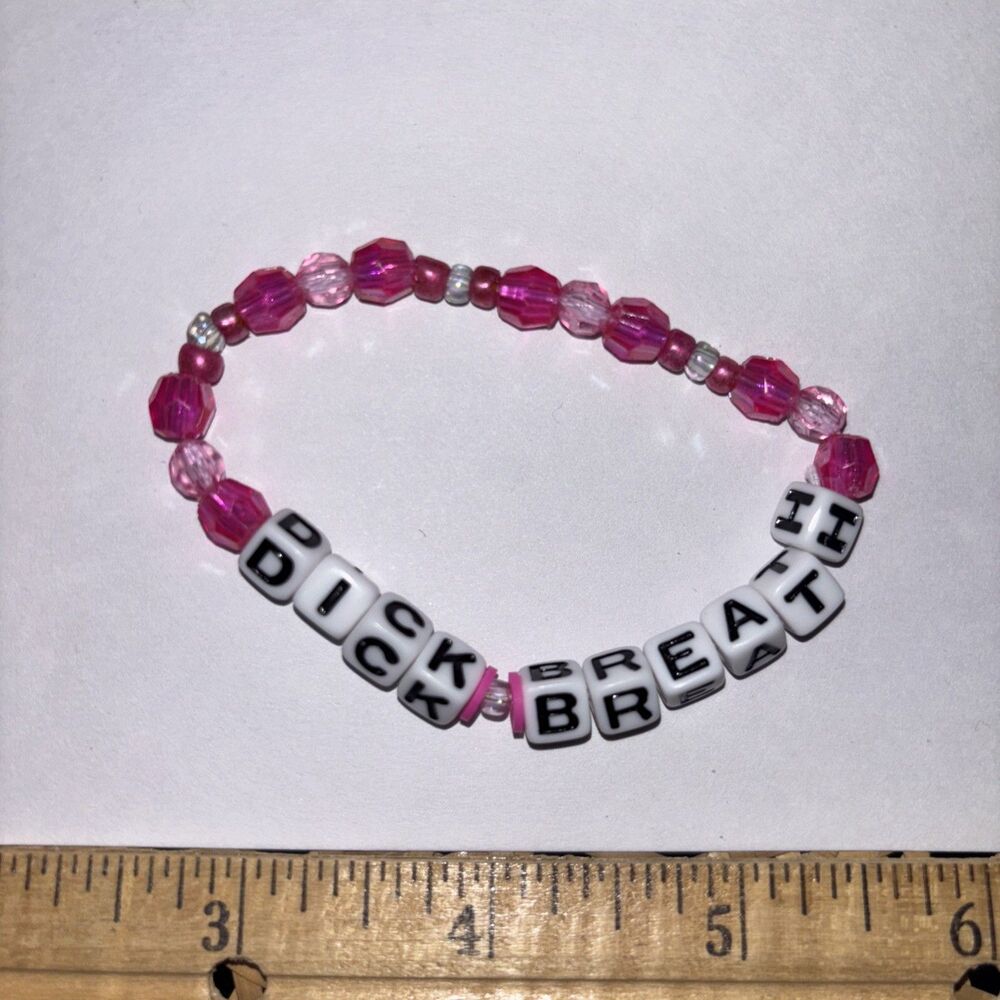 Multicolor “D*ck Breath” Bracelet Adult Humor Beaded Handmade Naughty Accessorie